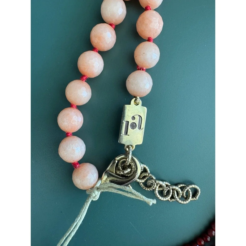 Rosantica Milano Tassel Necklace Women OS Peach Ruby Agate Himalaya NWT
